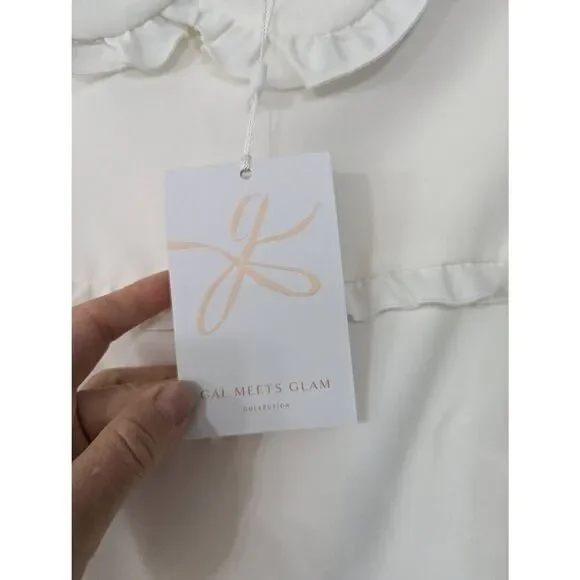 Gal Meets Glam Emma Ruffle dress women's size 12‎ white cottagecore bridal wed - Picture 7 of 10